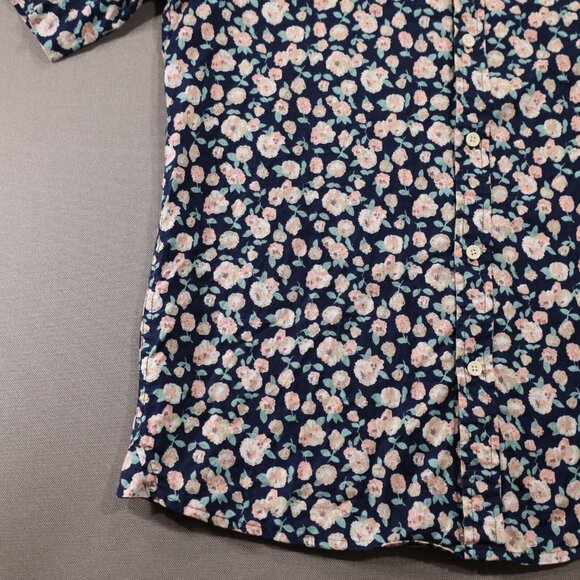 Just Junkies Mens Button Up Shirt Floral Pattern with Bird Patches OOAK - Picture 10 of 12